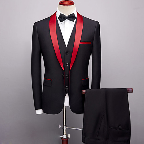 Men's Suits Pants Blazer Waistcoat Solid Colored / Color Block Regular Fit Rayon / Polyester Men's Suit Wine / Black / Dark Gray - Shawl Lapel / Plus Size
Men's Suits Pants Blazer Waistcoat Solid Colored / Color Block Regular Fit Rayon / Polyester Men's Suit Wine / Black / Dark Gray - Shawl Lapel / Plus Size