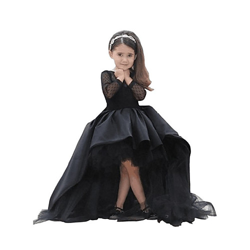 A-Line Asymmetrical Flower Girl Dresses Wedding Taffeta Long Sleeve Jewel Neck with Crystals / Rhinestones / First Communion
A-Line Asymmetrical Flower Girl Dresses Wedding Taffeta Long Sleeve Jewel Neck with Crystals / Rhinestones / First Communion