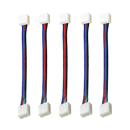 5 pcs Waterproof RGB 5050 LED Light Strip Connector 4 Pins 10 mm Wide Strip to Strip Jumper Wire Solderless
5 pcs Waterproof RGB 5050 LED Light Strip Connector 4 Pins 10 mm Wide Strip to Strip Jumper Wire Solderless
