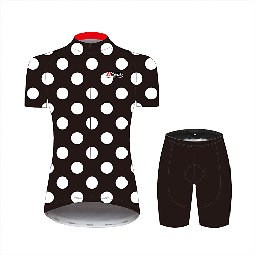 21Grams Polka Dot Women's Short Sleeve Cycling Jersey with Shorts - Black / White Bike Clothing Suit Breathable Moisture Wicking Quick Dry Sports 100% Polyester Mountain Bike MTB Road Bike Cycling
21Grams Polka Dot Women's Short Sleeve Cycling Jersey with Shorts - Black / White Bike Clothing Suit Breathable Moisture Wicking Quick Dry Sports 100% Polyester Mountain Bike MTB Road Bike Cycling