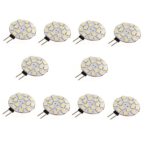 10pcs 2.5 W LED Bi-pin Lights 250 lm G4 15 LED Beads SMD 5050 Warm White White 12 V
10pcs 2.5 W LED Bi-pin Lights 250 lm G4 15 LED Beads SMD 5050 Warm White White 12 V