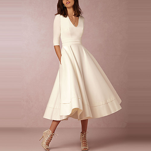 Women's A Line Dress Midi Dress Wine Blue Purple Blushing Pink Green White Black Red Beige Dark Blue Half Sleeve White Solid Color Fall Spring Deep V Party Going out S M L XL XXL 3XL / Plus Size
Women's A Line Dress Midi Dress Wine Blue Purple Blushing Pink Green White Black Red Beige Dark Blue Half Sleeve White Solid Color Fall Spring Deep V Party Going out S M L XL XXL 3XL / Plus Size