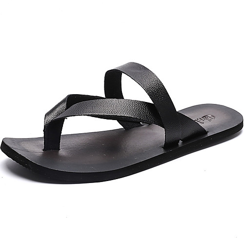 Men's Slippers & Flip-Flops Comfort Shoes Casual Daily Faux Leather Breathable Non-slipping Wear Proof Dark Brown White Black Spring & Summer
Men's Slippers & Flip-Flops Comfort Shoes Casual Daily Faux Leather Breathable Non-slipping Wear Proof Dark Brown White Black Spring & Summer