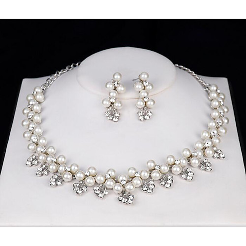 Women's White Crystal Bridal Jewelry Sets Classic Love Artistic Luxury Elegant Imitation Pearl Rhinestone Earrings Jewelry Silver For Party Wedding 1 set
Women's White Crystal Bridal Jewelry Sets Classic Love Artistic Luxury Elegant Imitation Pearl Rhinestone Earrings Jewelry Silver For Party Wedding 1 set