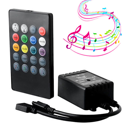 New 20 Key Music IR Controller Black Sound Sensor Remote For RGB LED Strip High Quality
New 20 Key Music IR Controller Black Sound Sensor Remote For RGB LED Strip High Quality