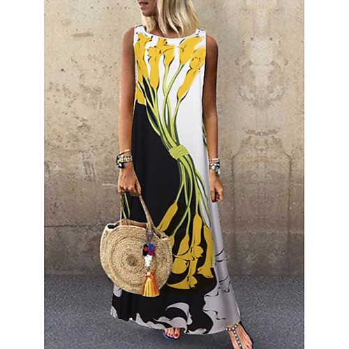 Women's A Line Dress Maxi long Dress Yellow Sleeveless Floral Print Spring & Summer Round Neck Hot Casual Holiday vacation dresses 2021 S M L XL XXL 3XL 4XL 5XL / Plus Size / Plus Size
Women's A Line Dress Maxi long Dress Yellow Sleeveless Floral Print Spring & Summer Round Neck Hot Casual Holiday vacation dresses 2021 S M L XL XXL 3XL 4XL 5XL / Plus Size / Plus Size