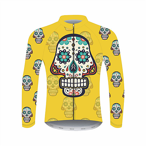 21Grams Sugar Skull Men's Long Sleeve Cycling Jersey - Yellow Bike Jersey Top UV Resistant Quick Dry Moisture Wicking Sports Winter Summer 100% Polyester Mountain Bike MTB Road Bike Cycling Clothing
21Grams Sugar Skull Men's Long Sleeve Cycling Jersey - Yellow Bike Jersey Top UV Resistant Quick Dry Moisture Wicking Sports Winter Summer 100% Polyester Mountain Bike MTB Road Bike Cycling Clothing