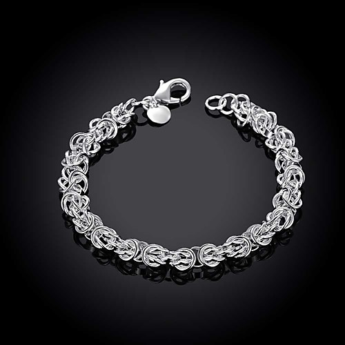 Men's Chain Bracelet Cut Out Precious Simple Fashion Brass Bracelet Jewelry Silver For Daily Work / Silver Plated
Men's Chain Bracelet Cut Out Precious Simple Fashion Brass Bracelet Jewelry Silver For Daily Work / Silver Plated