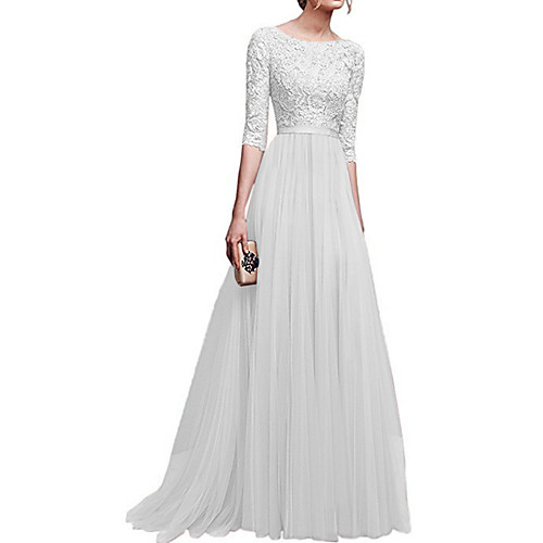 Women's Sheath Dress Maxi long Dress Blue Purple Wine Gray White Black Beige Half Sleeve Solid Color Zipper Lace Patchwork Fall Spring Round Neck Elegant Vintage Party Going out 2021 S M L XL XXL 3XL
Women's Sheath Dress Maxi long Dress Blue Purple Wine Gray White Black Beige Half Sleeve Solid Color Zipper Lace Patchwork Fall Spring Round Neck Elegant Vintage Party Going out 2021 S M L XL XXL 3XL