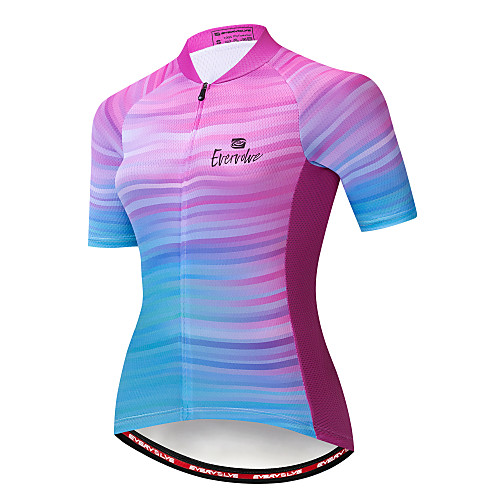 EVERVOLVE Women's Short Sleeve Cycling Jersey Summer Lycra Cotton BluePink Stripes Bike Jersey Top Mountain Bike MTB Road Bike Cycling Quick Dry Moisture Wicking Breathable Sports Clothing Apparel
EVERVOLVE Women's Short Sleeve Cycling Jersey Summer Lycra Cotton BluePink Stripes Bike Jersey Top Mountain Bike MTB Road Bike Cycling Quick Dry Moisture Wicking Breathable Sports Clothing Apparel