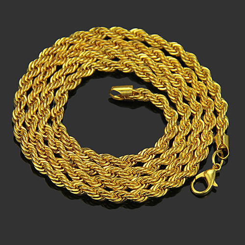 Men's Chain Necklace Beaded Necklace Braided Unique Design Fashion Gold Plated Chrome Gold 76 cm Necklace Jewelry 1pc For Daily / Chains
Men's Chain Necklace Beaded Necklace Braided Unique Design Fashion Gold Plated Chrome Gold 76 cm Necklace Jewelry 1pc For Daily / Chains