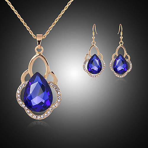 Women's Drop Earrings Pendant Necklace Classic Pear Stylish Unique Design Gold Plated Earrings Jewelry White / Blue For Daily Work 1 set
Women's Drop Earrings Pendant Necklace Classic Pear Stylish Unique Design Gold Plated Earrings Jewelry White / Blue For Daily Work 1 set