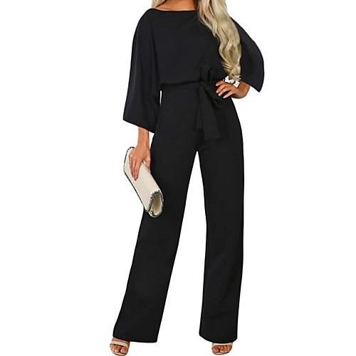 Women's Streetwear Black Navy Blue Beige Loose Jumpsuit Solid Colored Drawstring
Women's Streetwear Black Navy Blue Beige Loose Jumpsuit Solid Colored Drawstring