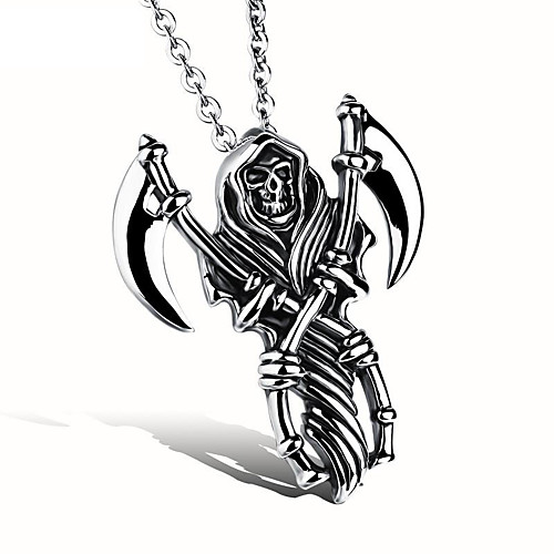 Men's Pendant Necklace Engraved Skull Statement Unique Design Titanium Steel Silver 55 cm Necklace Jewelry 1pc For Gift School Street Club Promise
Men's Pendant Necklace Engraved Skull Statement Unique Design Titanium Steel Silver 55 cm Necklace Jewelry 1pc For Gift School Street Club Promise