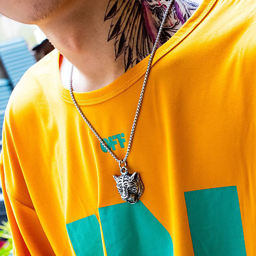 Men's Pendant Necklace Engraved Tiger Statement Modern Titanium Steel Gold Silver 55 cm Necklace Jewelry 1pc For Gift School Street Club Promise
Men's Pendant Necklace Engraved Tiger Statement Modern Titanium Steel Gold Silver 55 cm Necklace Jewelry 1pc For Gift School Street Club Promise