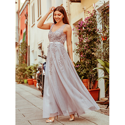 A-Line Elegant See Through Prom Dress V Neck Sleeveless Floor Length Spandex Tulle Beaded Lace with Sash / Ribbon Beading Tier 2021
A-Line Elegant See Through Prom Dress V Neck Sleeveless Floor Length Spandex Tulle Beaded Lace with Sash / Ribbon Beading Tier 2021
