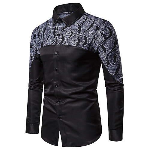 Men's Shirt Solid Colored Floral Patchwork Print Long Sleeve Casual / Daily Tops Elegant Boho Black
Men's Shirt Solid Colored Floral Patchwork Print Long Sleeve Casual / Daily Tops Elegant Boho Black