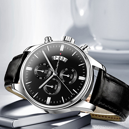 Men's Dress Watch Quartz Modern Style Stylish Leather Black / Blue / Brown 30 m Casual Watch Cool Large Dial Analog Casual - Black Black / White Rose Gold One Year Battery Life
Men's Dress Watch Quartz Modern Style Stylish Leather Black / Blue / Brown 30 m Casual Watch Cool Large Dial Analog Casual - Black Black / White Rose Gold One Year Battery Life