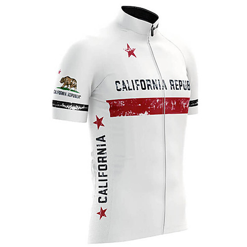 21Grams California Republic National Flag Men's Short Sleeve Cycling Jersey - White Bike Top UV Resistant Quick Dry Moisture Wicking Sports Summer Terylene Mountain Bike MTB Road Bike Cycling
21Grams California Republic National Flag Men's Short Sleeve Cycling Jersey - White Bike Top UV Resistant Quick Dry Moisture Wicking Sports Summer Terylene Mountain Bike MTB Road Bike Cycling