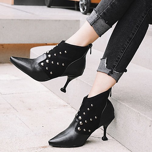 Women's Boots Stiletto Heel Pointed Toe Booties Ankle Boots Classic Daily Walking Shoes PU Beading Color Block Black Brown / Booties / Ankle Boots
Women's Boots Stiletto Heel Pointed Toe Booties Ankle Boots Classic Daily Walking Shoes PU Beading Color Block Black Brown / Booties / Ankle Boots