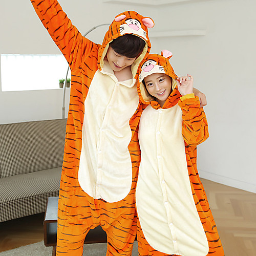 Adults' Kigurumi Pajamas Tiger Onesie Pajamas Flannelette Orange Cosplay For Men and Women Animal Sleepwear Cartoon Festival / Holiday Costumes
Adults' Kigurumi Pajamas Tiger Onesie Pajamas Flannelette Orange Cosplay For Men and Women Animal Sleepwear Cartoon Festival / Holiday Costumes