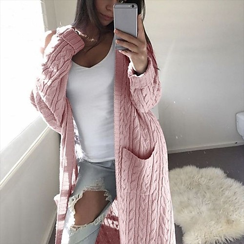 Women's Basic Knitted Solid Color Cardigan Long Sleeve Loose Sweater Cardigans V Neck Fall White Yellow Blushing Pink
Women's Basic Knitted Solid Color Cardigan Long Sleeve Loose Sweater Cardigans V Neck Fall White Yellow Blushing Pink