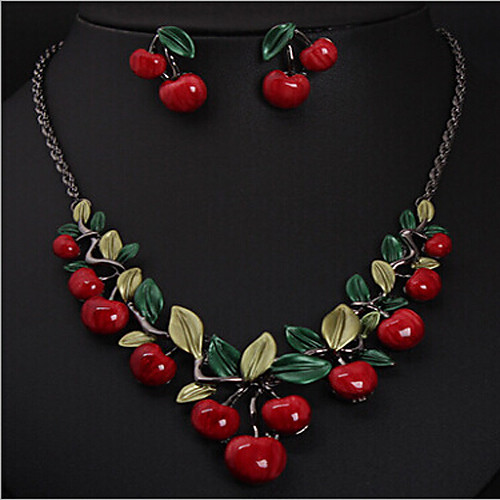 Women's Resin Necklace Geometrical Cherry Stylish Earrings Jewelry Gold For Party 1 set
Women's Resin Necklace Geometrical Cherry Stylish Earrings Jewelry Gold For Party 1 set