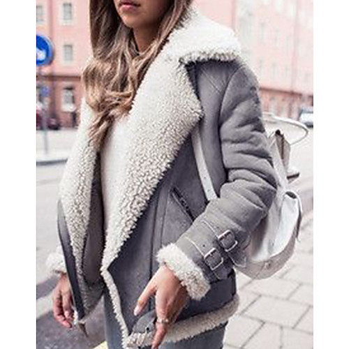 Women's Faux Fur Coat Daily Fall & Winter Regular Coat Regular Fit Jacket Long Sleeve Solid Colored Gray Black
Women's Faux Fur Coat Daily Fall & Winter Regular Coat Regular Fit Jacket Long Sleeve Solid Colored Gray Black