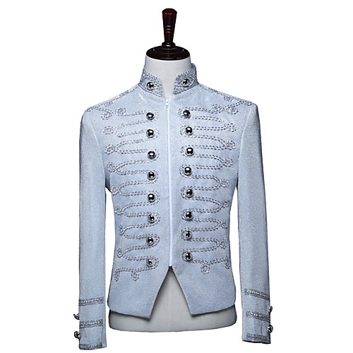 Prince Aristocrat Retro Vintage Medieval Coat Masquerade Men's Costume Silver Vintage Cosplay Party Long Sleeve
Prince Aristocrat Retro Vintage Medieval Coat Masquerade Men's Costume Silver Vintage Cosplay Party Long Sleeve