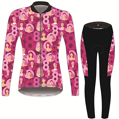 21Grams Peace & Love Women's Long Sleeve Cycling Jersey with Tights - Pink / Black Bike Clothing Suit Thermal Warm Anatomic Design Ultraviolet Resistant Sports Winter Fleece Terylene Polyester Taffeta
21Grams Peace & Love Women's Long Sleeve Cycling Jersey with Tights - Pink / Black Bike Clothing Suit Thermal Warm Anatomic Design Ultraviolet Resistant Sports Winter Fleece Terylene Polyester Taffeta