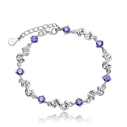 Women's Bracelet Classic Mini Fashion Silver-Plated Bracelet Jewelry Purple / White For Daily
Women's Bracelet Classic Mini Fashion Silver-Plated Bracelet Jewelry Purple / White For Daily