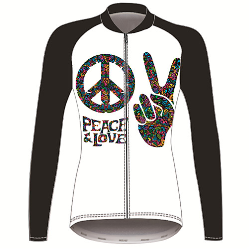 21Grams Peace & Love Peace Sign Women's Long Sleeve Cycling Jersey - BlackWhite Bike Jersey Top Thermal Warm UV Resistant Anatomic Design Sports Winter Fleece 100% Polyester Mountain Bike MTB Road
21Grams Peace & Love Peace Sign Women's Long Sleeve Cycling Jersey - BlackWhite Bike Jersey Top Thermal Warm UV Resistant Anatomic Design Sports Winter Fleece 100% Polyester Mountain Bike MTB Road
