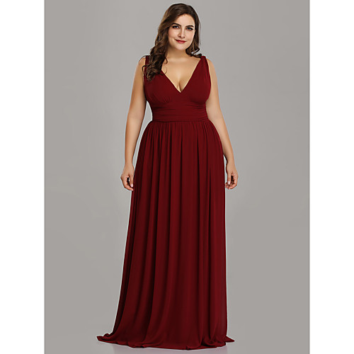 A-Line Plus Size Wedding Guest Formal Evening Dress V Neck Sleeveless Floor Length Chiffon with Pleats 2021
A-Line Plus Size Wedding Guest Formal Evening Dress V Neck Sleeveless Floor Length Chiffon with Pleats 2021
