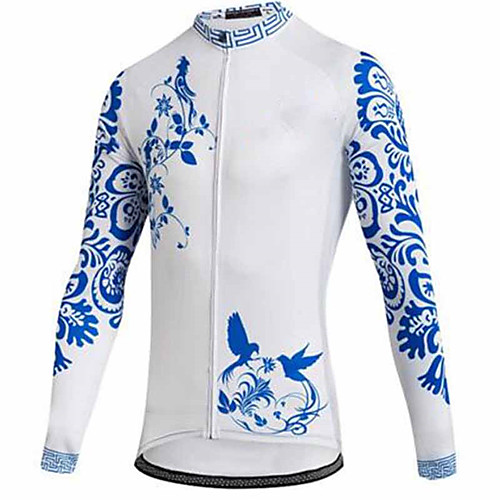 21Grams Floral Botanical Men's Long Sleeve Cycling Jersey - BlueWhite Bike Jersey Top Thermal Warm UV Resistant Anatomic Design Sports Winter Summer Fleece 100% Polyester Mountain Bike MTB Road Bike
21Grams Floral Botanical Men's Long Sleeve Cycling Jersey - BlueWhite Bike Jersey Top Thermal Warm UV Resistant Anatomic Design Sports Winter Summer Fleece 100% Polyester Mountain Bike MTB Road Bike