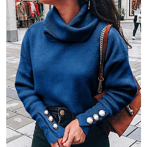 Women's Solid Colored Pullover Long Sleeve Sweater Cardigans Turtleneck Blue Wine Khaki
Women's Solid Colored Pullover Long Sleeve Sweater Cardigans Turtleneck Blue Wine Khaki