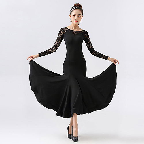 Ballroom Dance Dress Lace Split Joint Women's Training Performance Long Sleeve Chinlon Spandex
Ballroom Dance Dress Lace Split Joint Women's Training Performance Long Sleeve Chinlon Spandex