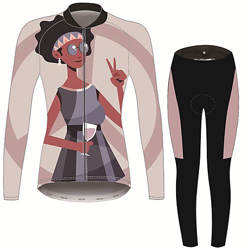21Grams Hippie Peace & Love Women's Long Sleeve Cycling Jersey with Tights - BrownGray Bike Clothing Suit Thermal Warm Anatomic Design Ultraviolet Resistant Sports Winter Fleece Terylene Polyester
21Grams Hippie Peace & Love Women's Long Sleeve Cycling Jersey with Tights - BrownGray Bike Clothing Suit Thermal Warm Anatomic Design Ultraviolet Resistant Sports Winter Fleece Terylene Polyester