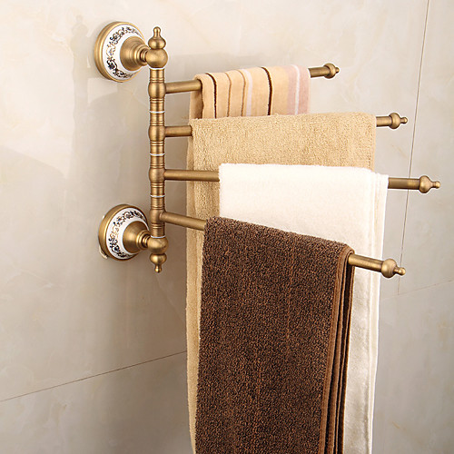 Towel Bar Multilayer / Creative / Multifunction Antique / Traditional Brass / Ceramic Bathroom 4-towel bar Wall Mounted
Towel Bar Multilayer / Creative / Multifunction Antique / Traditional Brass / Ceramic Bathroom 4-towel bar Wall Mounted