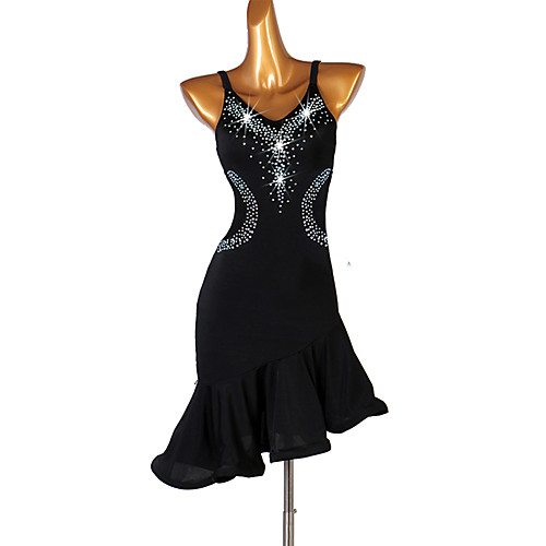 Latin Dance Dress Ruching Crystals / Rhinestones Women's Performance Sleeveless Spandex
Latin Dance Dress Ruching Crystals / Rhinestones Women's Performance Sleeveless Spandex