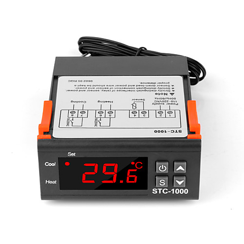 STC-1000 Digital Temperature Controller LED Temperature Regulator Thermostat for Incubator Relay 10A Heating and Cooling STC-1000 220V
STC-1000 Digital Temperature Controller LED Temperature Regulator Thermostat for Incubator Relay 10A Heating and Cooling STC-1000 220V