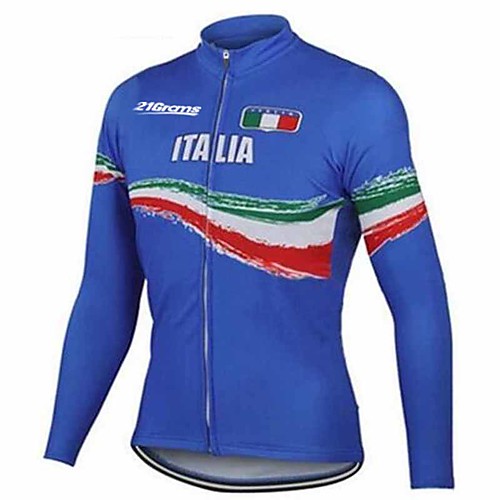 21Grams Italy National Flag Men's Long Sleeve Cycling Jersey - Blue Bike Jersey Top Thermal Warm UV Resistant Anatomic Design Sports Winter Summer Fleece 100% Polyester Mountain Bike MTB Road Bike
21Grams Italy National Flag Men's Long Sleeve Cycling Jersey - Blue Bike Jersey Top Thermal Warm UV Resistant Anatomic Design Sports Winter Summer Fleece 100% Polyester Mountain Bike MTB Road Bike