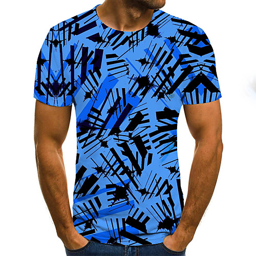 Men's T shirt Graphic Color Block 3D Print Short Sleeve Halloween Tops Rock Streetwear Blue
Men's T shirt Graphic Color Block 3D Print Short Sleeve Halloween Tops Rock Streetwear Blue