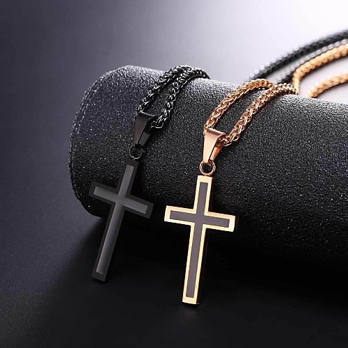 Men's Pendant Necklace Rope franco chain Cross Dangling Stainless Steel Rose Gold Silver Gold Black 55 cm Necklace Jewelry 1pc For Gift Daily
Men's Pendant Necklace Rope franco chain Cross Dangling Stainless Steel Rose Gold Silver Gold Black 55 cm Necklace Jewelry 1pc For Gift Daily