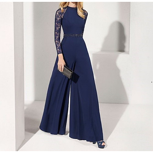 Jumpsuits Elegant Wedding Guest Formal Evening Dress Jewel Neck Long Sleeve Floor Length Chiffon with Sash / Ribbon Beading 2021
Jumpsuits Elegant Wedding Guest Formal Evening Dress Jewel Neck Long Sleeve Floor Length Chiffon with Sash / Ribbon Beading 2021