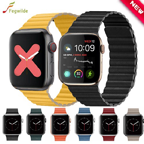 Watch Band for Apple Watch Series 5/4/3/2/1 Apple Sport Band Genuine Leather Wrist Strap Enhanced Adjustable Leather Strap with Magnetic Closure Compatible with Apple Watch Band 44mm 42mm 40mm 38mm
Watch Band for Apple Watch Series 5/4/3/2/1 Apple Sport Band Genuine Leather Wrist Strap Enhanced Adjustable Leather Strap with Magnetic Closure Compatible with Apple Watch Band 44mm 42mm 40mm 38mm