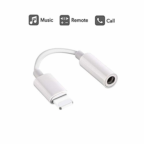Lightning/3.5mm Headphone Jack Adapter Connector for iPhone Xs/ Xs Max/ XR/ iPhone 8/8 Plus/X (10) / 7/ 7 Plus iPad and More Music Control & Calling Function Supported White
Lightning/3.5mm Headphone Jack Adapter Connector for iPhone Xs/ Xs Max/ XR/ iPhone 8/8 Plus/X (10) / 7/ 7 Plus iPad and More Music Control & Calling Function Supported White