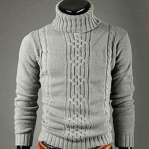Men's Solid Colored Pullover Long Sleeve Sweater Cardigans Rolled collar Light gray Dark Gray
Men's Solid Colored Pullover Long Sleeve Sweater Cardigans Rolled collar Light gray Dark Gray