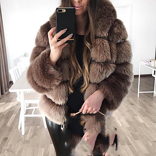 Women's Faux Fur Coat Daily Fall & Winter Regular Coat Regular Fit Warm Wearable Vests Jacket Long Sleeve Solid Colored Fur Trim Light gray Black
Women's Faux Fur Coat Daily Fall & Winter Regular Coat Regular Fit Warm Wearable Vests Jacket Long Sleeve Solid Colored Fur Trim Light gray Black