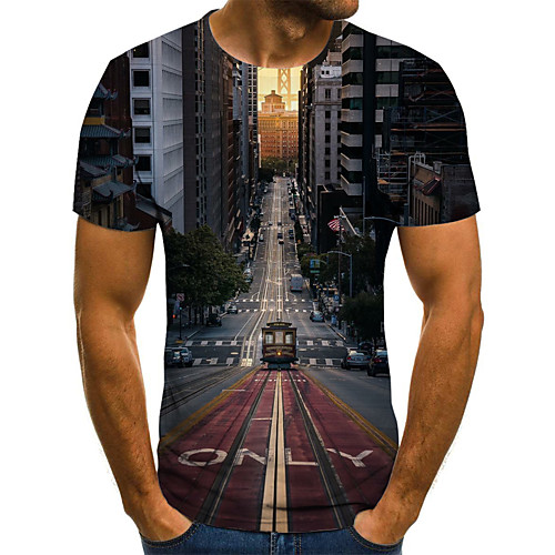 Men's T shirt Scenery Plus Size Pleated Print Short Sleeve Weekend Tops Streetwear Round Neck Black / Summer
Men's T shirt Scenery Plus Size Pleated Print Short Sleeve Weekend Tops Streetwear Round Neck Black / Summer
