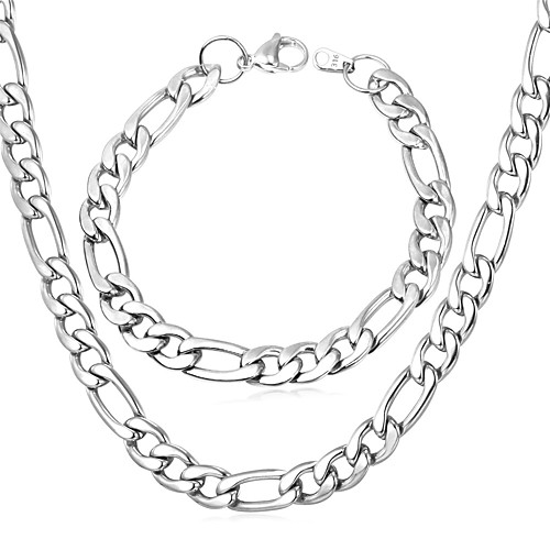Men's Chain Necklace Figaro Chunky Ladies everyday Stainless Steel Titanium Steel Steel Golden Silver Black Golden Neclacke with Bracelet Silver Necklace with Bracelet Necklace Jewelry For Christmas
Men's Chain Necklace Figaro Chunky Ladies everyday Stainless Steel Titanium Steel Steel Golden Silver Black Golden Neclacke with Bracelet Silver Necklace with Bracelet Necklace Jewelry For Christmas